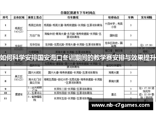 如何科学安排国安海口冬训期间的教学赛安排与效果提升